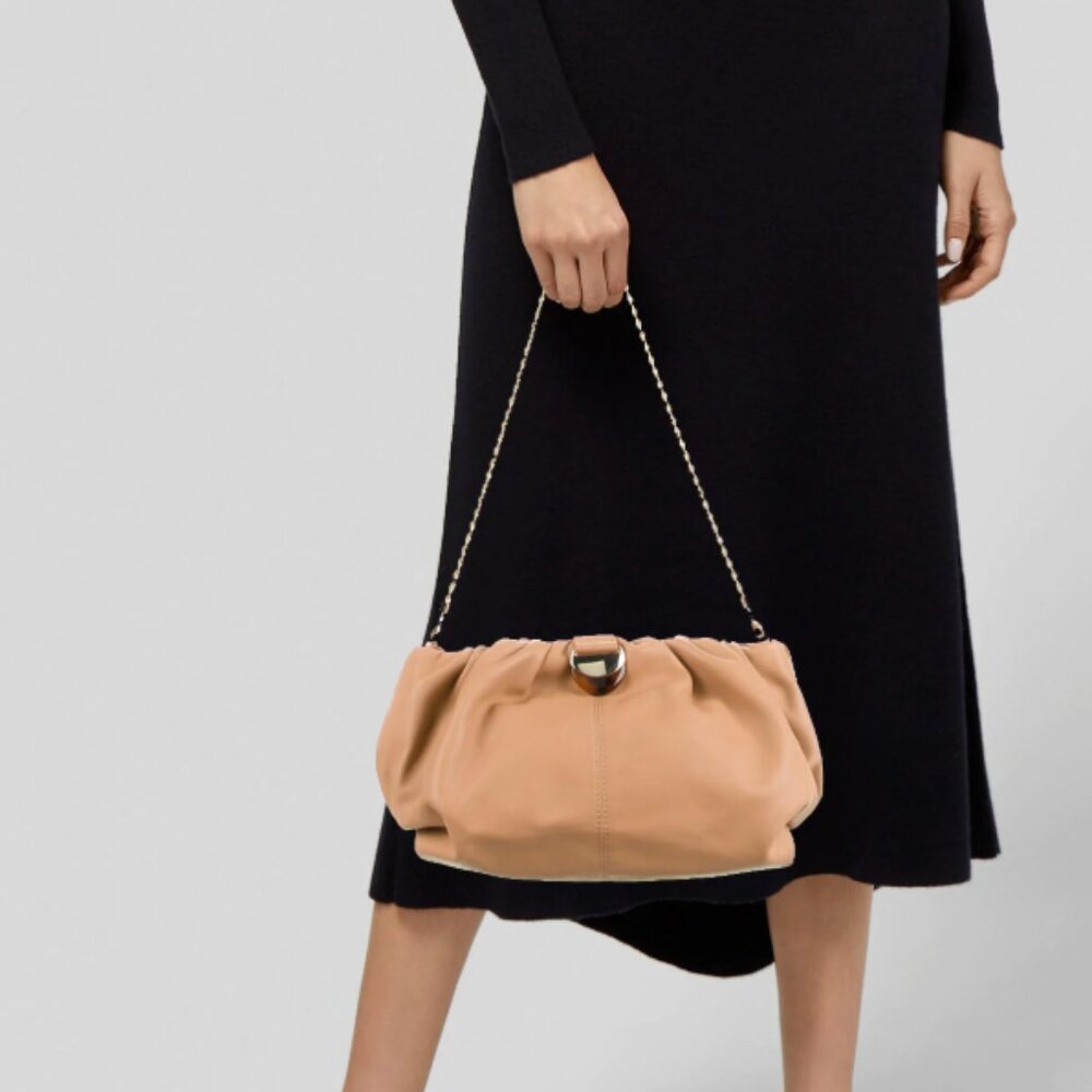 NWOT & duster bag Loeffler Randall Analeigh Clutch an clutch with gold and torto